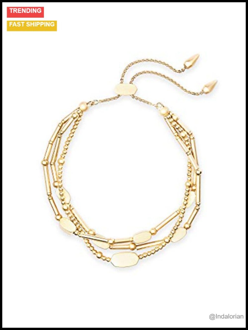 Kendra Scott Chantal Beaded Bracelet Gold Plated Crystal